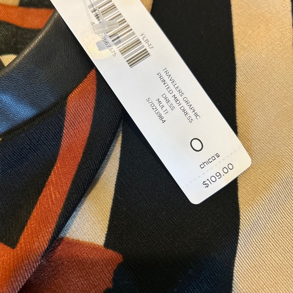 Chico’s Travelers Graphic Printed Midi Dress Size 0 Nwt’s 109$ - Picture 12 of 12